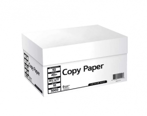 Copy Paper, 20lb, 8-1/2 x 11, White, 5000 Sheets, 10 Reams
